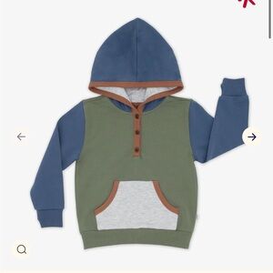 NWOT Little Sleepies PLAY Colorblock Henley Hoodie Moss 2t